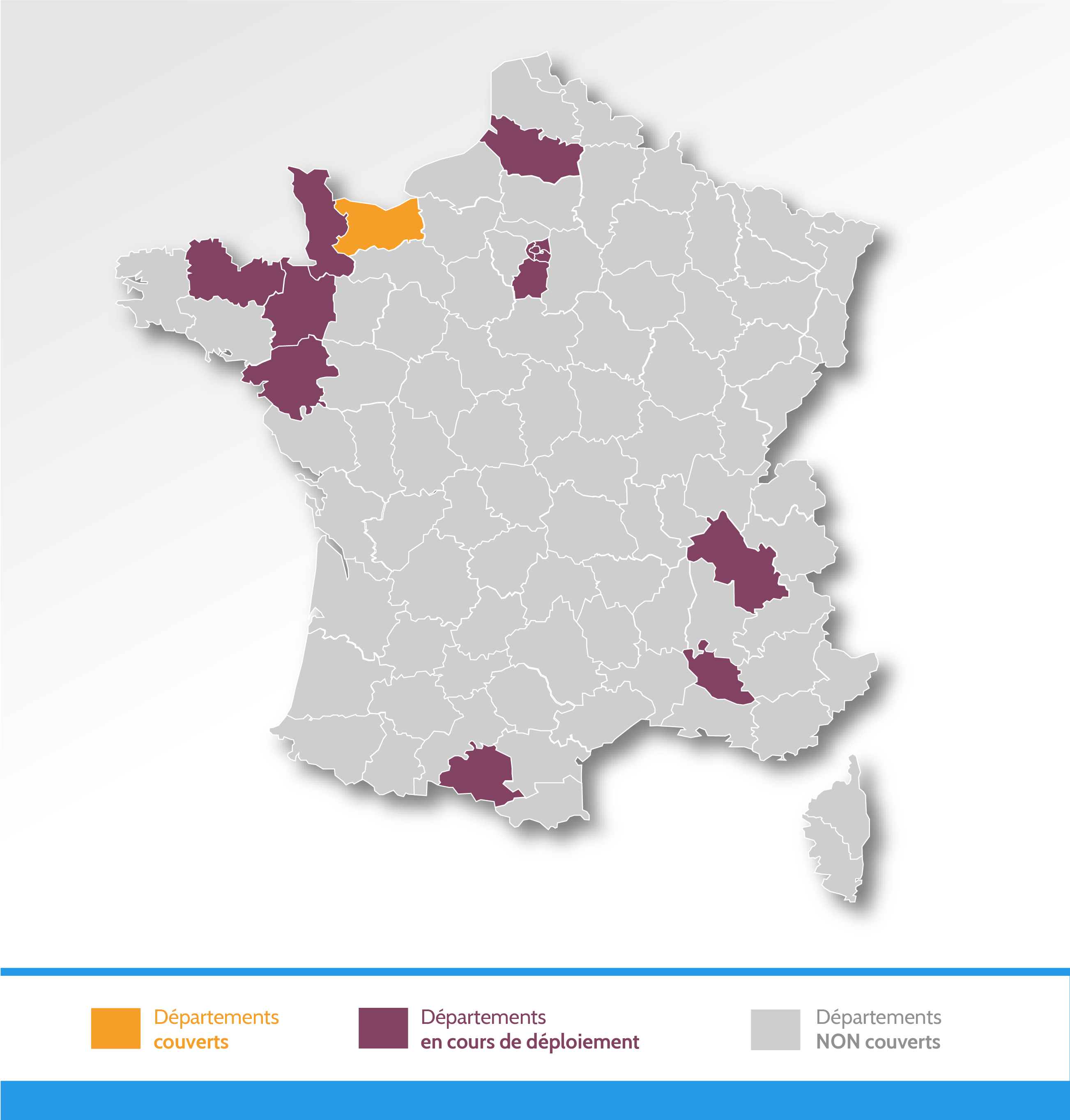 Carte de zone de couverture de la plateforme 1001therapeutes.com